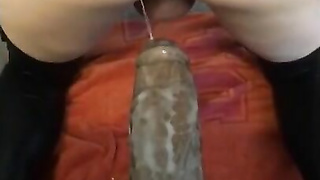 Sissy big black dildo fucked