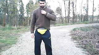 Portuguese Bear Strips and Shows His Big Cock