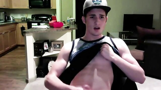 Twink Jerks Off on Webcam in His Apartment