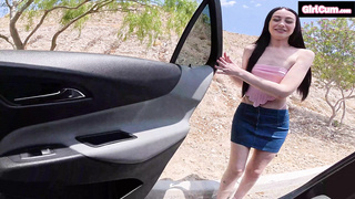 GirlCum Dolly Paige Zapped In The Car WRB