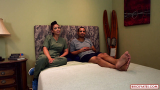 BrickYates Summer Nurse Titty Fucked And Showered In Cum